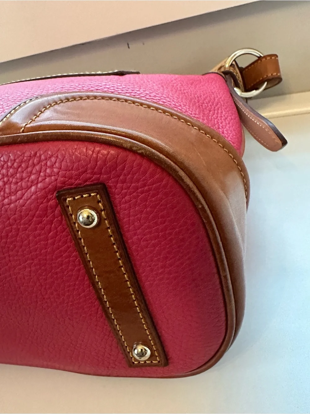 Dooney & Bourke Pink Pebble Grain Leather Hobo Bag. J2738732